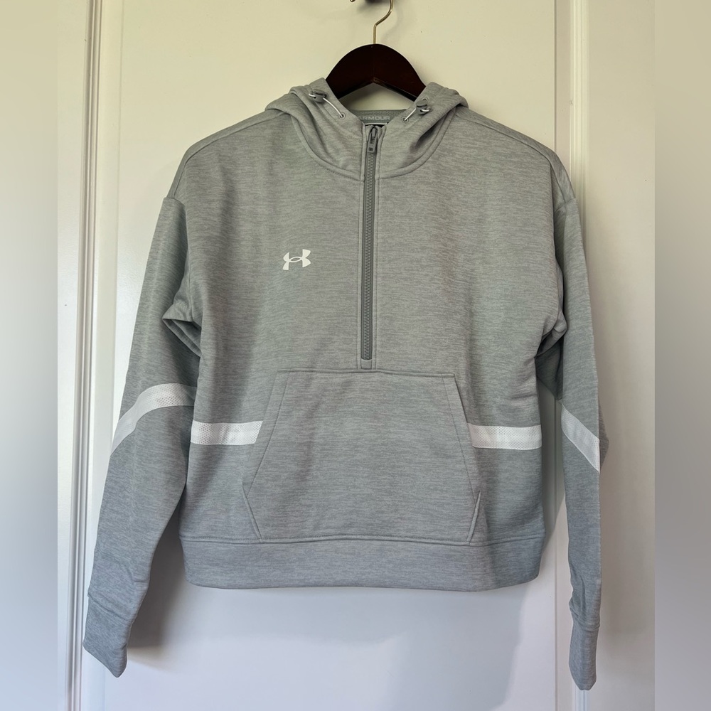 Under Armour Womens UA Storm Armour Fleece 1/2 Zip Gray Hoodie Sweatshirt Size S